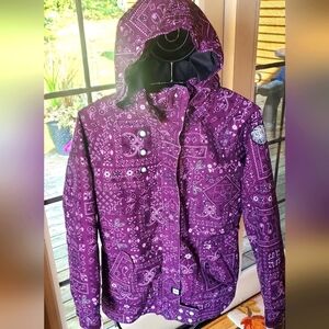 Ride Snowboards Youth Zip Straps Snaps Purple Sz. M (10-12) Jacket